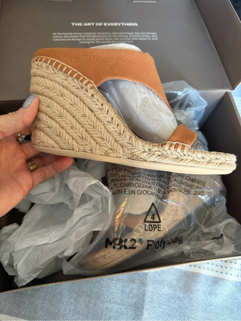 Franco Sarto Farren Leather Wedge Espadrille Sandals